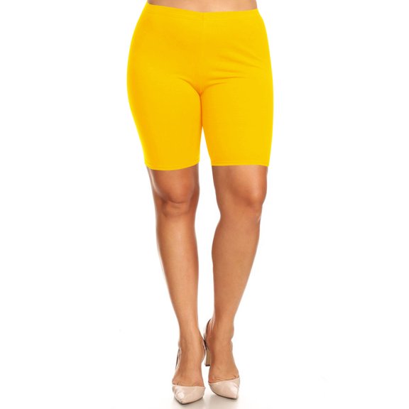 Women's Plus Size Casual Comfy Workout Yoga Basic Solid Biker Shorts Pants