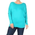 thumbnail image 1 of MOA COLLECTION Women's Plus Size Dolman Sleeve T-Shirt – Casual Solid Color Top, 1 of 4