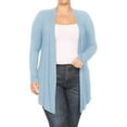 thumbnail image 1 of Women's Plus Size Casual Draped Open Front Long Sleeves Solid Cardigan, 1 of 5
