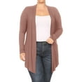 thumbnail image 1 of Women's Plus Size Casual Draped Open Front Long Sleeves Solid Cardigan, 1 of 5