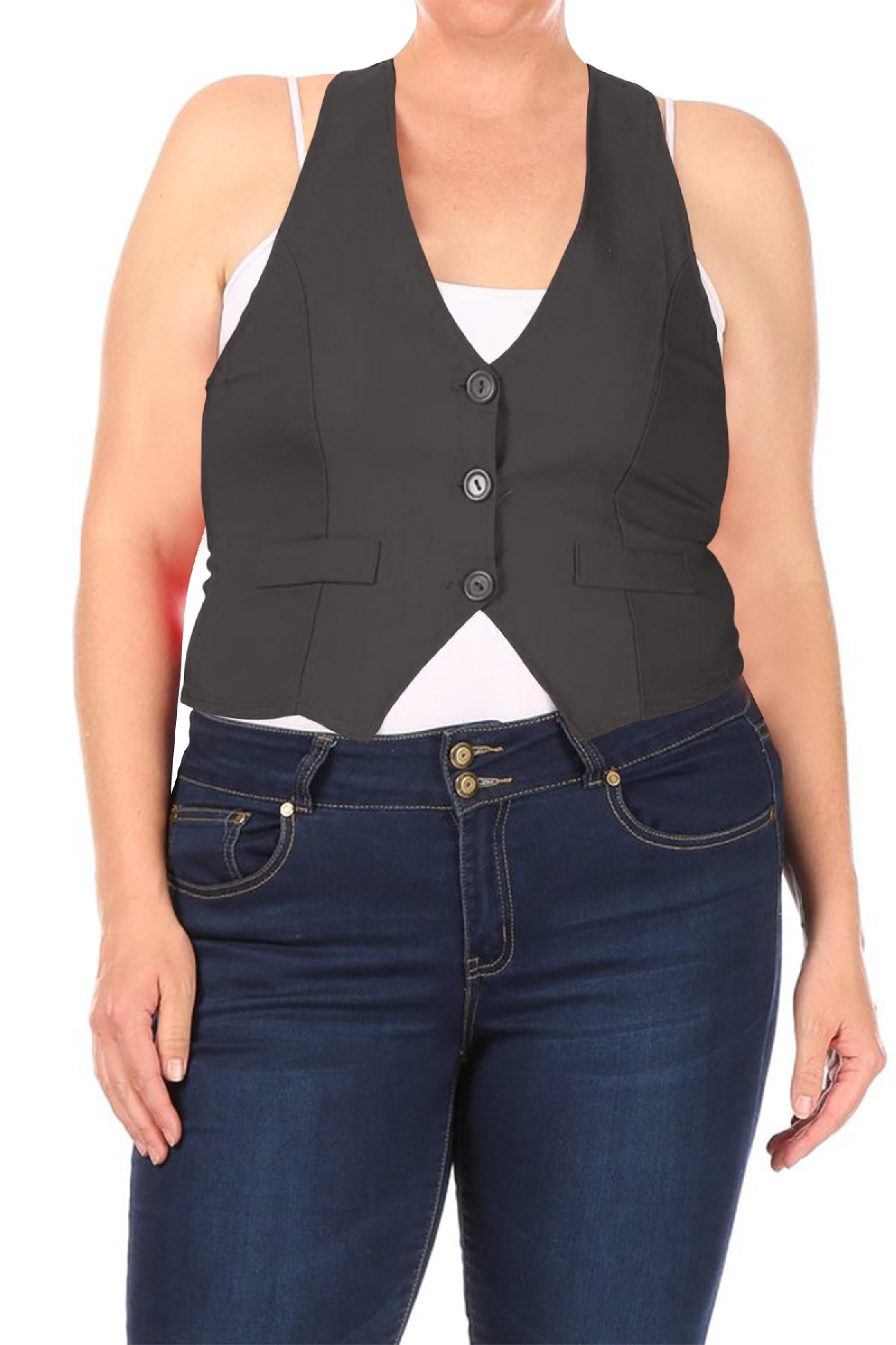 Plus Size Black Vest Top