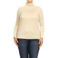 thumbnail image 1 of Women's Plus Size Casual Fitted Long Sleeve Solid Turtleneck Sweater Top, 1 of 5