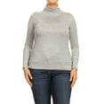thumbnail image 1 of Women's Plus Size Casual Fitted Long Sleeve Solid Turtleneck Sweater Top, 1 of 5