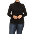 thumbnail image 1 of Women's Plus Size Casual Fitted Long Sleeve Solid Turtleneck Sweater Top, 1 of 5
