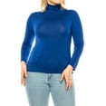 thumbnail image 1 of Women's Plus Size Casual Fitted Long Sleeve Solid Turtleneck Sweater Tops, 1 of 6