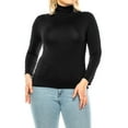 thumbnail image 1 of Women's Plus Size Casual Fitted Long Sleeve Solid Turtleneck Sweater Tops, 1 of 6