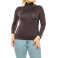 thumbnail image 1 of Women's Plus Size Casual Fitted Long Sleeve Solid Turtleneck Sweater Tops, 1 of 6