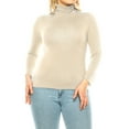 thumbnail image 1 of Women's Plus Size Casual Fitted Long Sleeve Solid Turtleneck Sweater Tops, 1 of 6