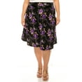 thumbnail image 1 of Women's Plus Size Casual Floral Print A Line Waist Bow Tie Belted Knee Length Midi Skirt, 1 of 6