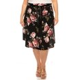 thumbnail image 1 of Women's Plus Size Casual Floral Print A Line Waist Bow Tie Belted Knee Length Midi Skirt, 1 of 6