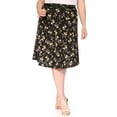 thumbnail image 1 of Women's Plus Size Casual High Waist Satin Tie Belted A Line Midi Knee Length Skirts, 1 of 6