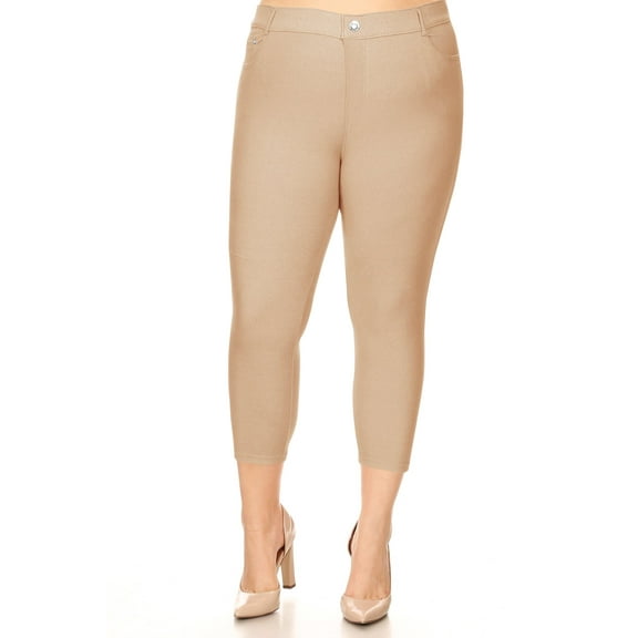 Women's Plus Size Casual Jean Jegging Pants Stretchy Comfort Pocket XL 2XL 3XL