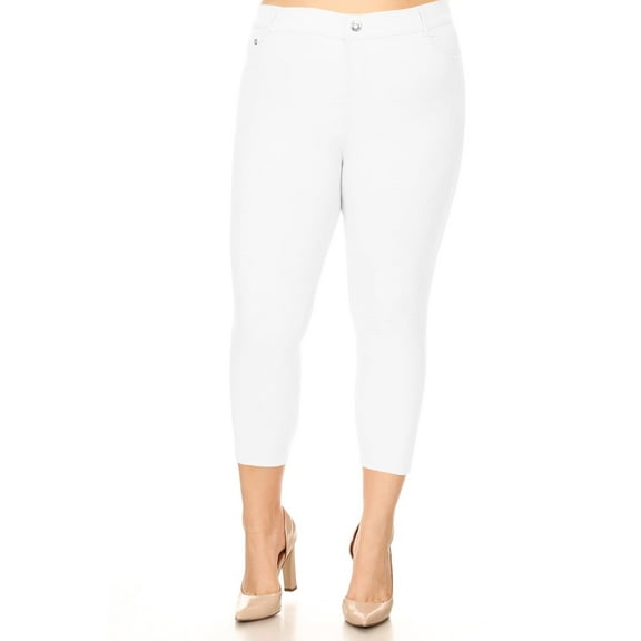 Women's Plus Size Casual Jean Jegging Pants Stretchy Comfort Pocket XL 2XL 3XL