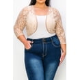 thumbnail image 1 of Women's Plus Size Casual Lace Bolero Cardigan 3/4 Sleeve Sheer Cover Up Jacket, 1 of 7