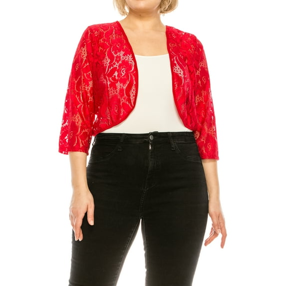 Women's Plus Size Casual Lace Bolero Cardigan