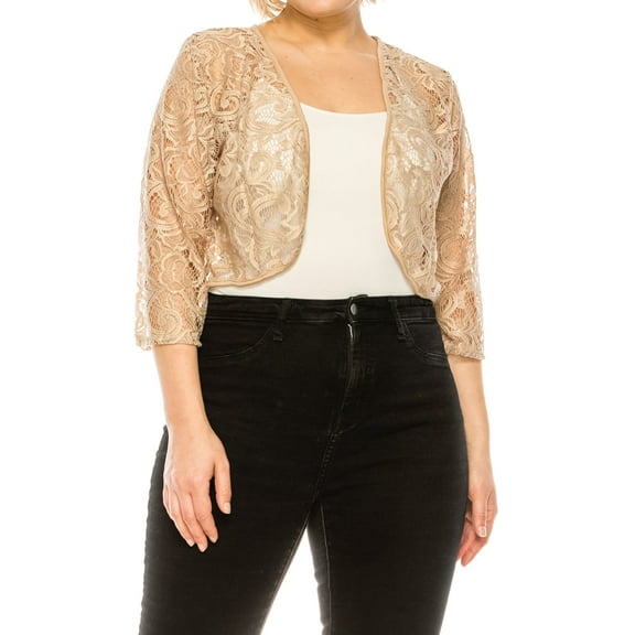 Women's Plus Size Casual Lace Bolero Cardigan