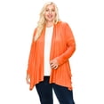 thumbnail image 1 of Moa Collection Women's Plus Size Casual Long Sleeve Drape Open Front Cardigan, 1 of 6