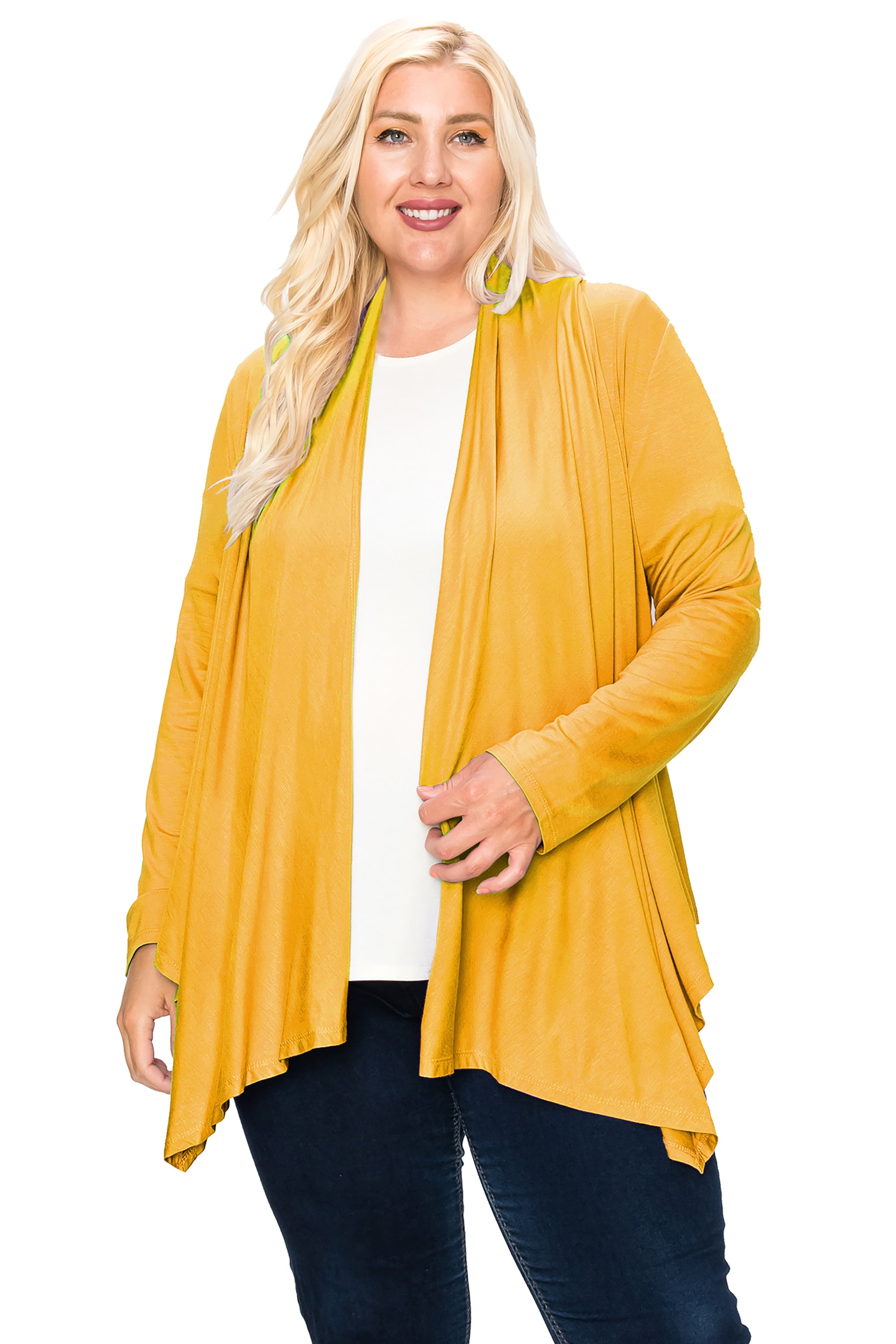 Women's plus size yellow clearance cardigan