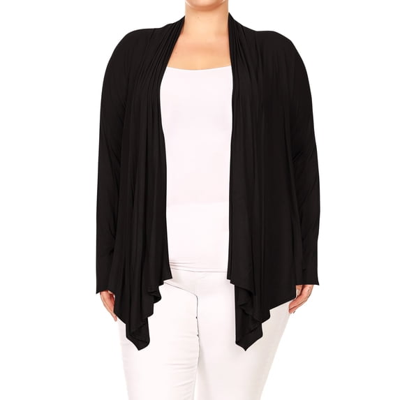 Women's Plus Size Casual Long Sleeve Draped Open Cardigan XL-4XL