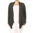 thumbnail image 1 of FashionStream Casual Long Sleeve Draped Open Cardigan, Women's Plus, 1 of 4