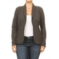 thumbnail image 1 of Women's Plus Size Casual Long Sleeve Fitted Solid Open Blazer Jacket, 1 of 5