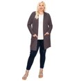 thumbnail image 1 of Women's Plus Size Casual Long Sleeve Loose Fit Solid Side Pockets Open Cardigan, 1 of 5