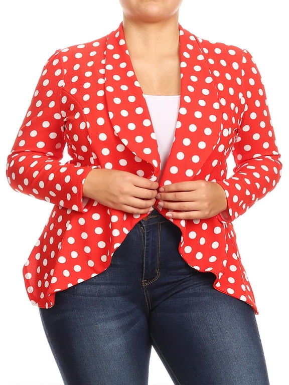 Women's Plus Size Casual Long Sleeve Open Front Jacket Blazer Made in USA
