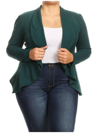 Buy WQ&EnergyWomen Women Plus Size Solid Colored Classy Belt Suit Jacket  Blazer White 3XL at