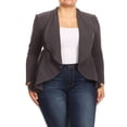 thumbnail image 1 of Women's Plus Size Casual Long Sleeve Open Front Jacket Blazer Made in USA, 1 of 4