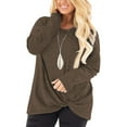 thumbnail image 1 of Women's Plus Size Casual Long Sleeve Twist Knot Tunics Tops Blouses Tshirts for Women, 1 of 6