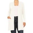 thumbnail image 1 of Women's Plus Size Casual Long Sleeves Loose Fit Side Pockets Solid Cardigan, 1 of 5