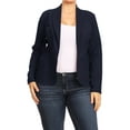 thumbnail image 1 of Women's Plus Size Casual Long Sleeves Open Front Office Work Wear Solid Blazer Jacket, 1 of 4
