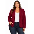 thumbnail image 1 of Women's Plus Size Casual Long Sleeves Open Front Office Work Wear Solid Blazer Jacket, 1 of 5