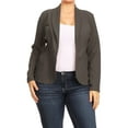 thumbnail image 1 of Women's Plus Size Casual Long Sleeves Open Front Office Work Wear Solid Blazer Jacket, 1 of 4