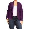 thumbnail image 1 of Women's Plus Size Casual Long Sleeves Open Front Office Work Wear Solid Blazer Jacket, 1 of 4