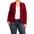 thumbnail image 1 of Women's Plus Size Casual Long Sleeves Open Front Office Work Wear Solid Blazer Jacket, 1 of 4