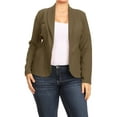 thumbnail image 1 of Women's Plus Size Casual Long Sleeves Open Front Office Work Wear Solid Blazer Jacket, 1 of 4