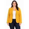 thumbnail image 1 of Women's Plus Size Casual Long Sleeves Open Front Office Work Wear Solid Blazer Jacket, 1 of 5