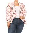 thumbnail image 1 of Women's Plus Size Casual Long Sleeves Open Front Polka Dot Blazer Jacket, 1 of 5