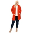 thumbnail image 1 of Women's Plus Size Casual Loose Fit Long Sleeve Midi Cardigan, 1 of 5