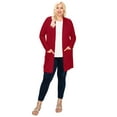 thumbnail image 1 of Women's Plus Size Casual Loose Fit Long Sleeve Midi Cardigan, 1 of 5