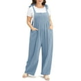 Women's Plus Size Casual Loose Overalls Jumpsuits Knot Strap Sleeveless