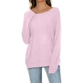 thumbnail image 1 of Women's Plus Size Casual Off Shoulder Long Sleeve Top Loose Fit Comfortable Solid Color Blouse Elegant Tunic, 1 of 2