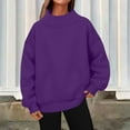 thumbnail image 1 of Women's Plus Size Casual Pullover, No Hood Crewneck Sweatshirt, Soft Long Sleeve Top, Loose Fit Comfort Wear, Oversized Everyday Blouse for Women Dark Purple S, 1 of 5