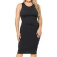 thumbnail image 1 of Women's Plus Size Casual Racerback Sleeveless Bodycon Tank Cami Midi Dress, 1 of 4