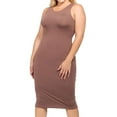 thumbnail image 1 of Women's Plus Size Casual Racerback Sleeveless Bodycon Tank Cami Midi Dress, 1 of 4