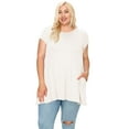 thumbnail image 1 of MOA COLLECTION Women's Plus Size Casual Short Sleeve Loose Solid Tunic Top, 1 of 6