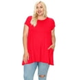 thumbnail image 1 of MOA COLLECTION Women's Plus Size Casual Short Sleeve Loose Solid Tunic Top, 1 of 6