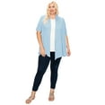 thumbnail image 1 of Moa Collection Women's Plus Size Casual Short Sleeve Open Front Knit Cardigan Size 1XL 2XL 3XL, Female, 1 of 5