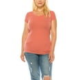 thumbnail image 1 of Women's Plus Size Casual Short Sleeve V-Neck Solid Basic T-Shirt Top, 1 of 3